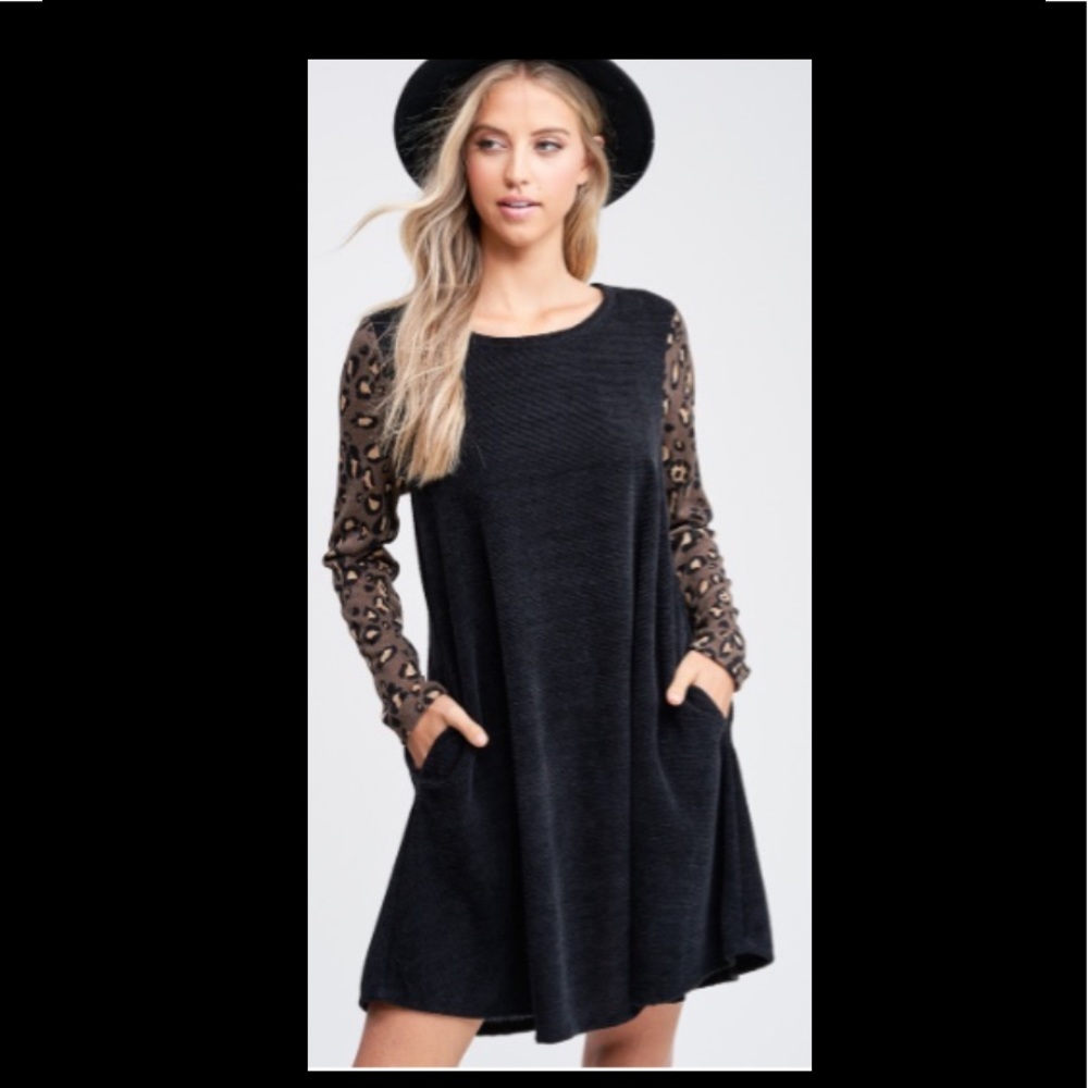 Chenille Cheetah Print Dress